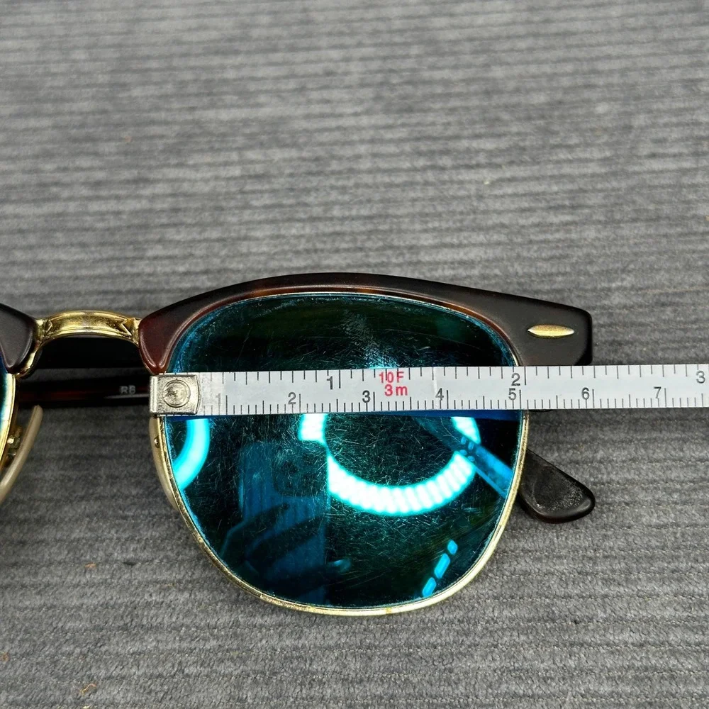 Ray-Ban RB3016 Clubmaster Tortoise Blue Flash Mirror Sunglasses 51mm Y2k
